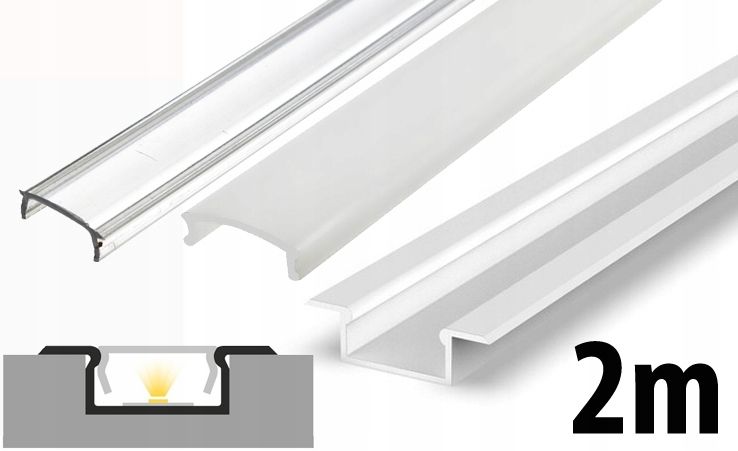  Kopa melns alumīnija profils atzina slim eco led sloksnēm 2m + kapuci