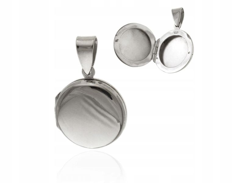  Necklace box opening pendant oval equal opening silver 925 w0251 - 3.2g.