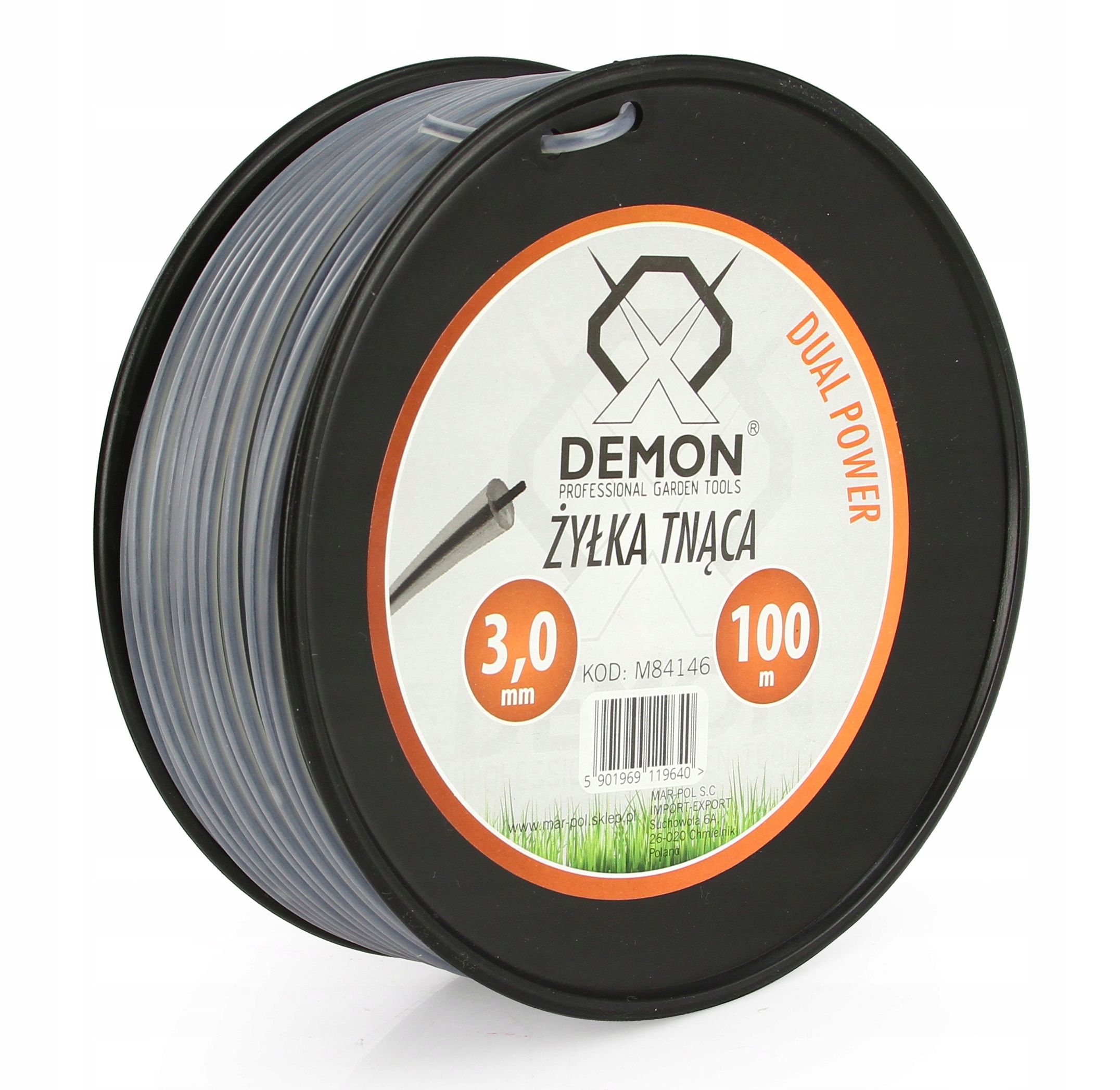  Řezací lano vyztužené pro hlavy sekačky na trávu kosy krychle solidní byliny 3,0mm 15m