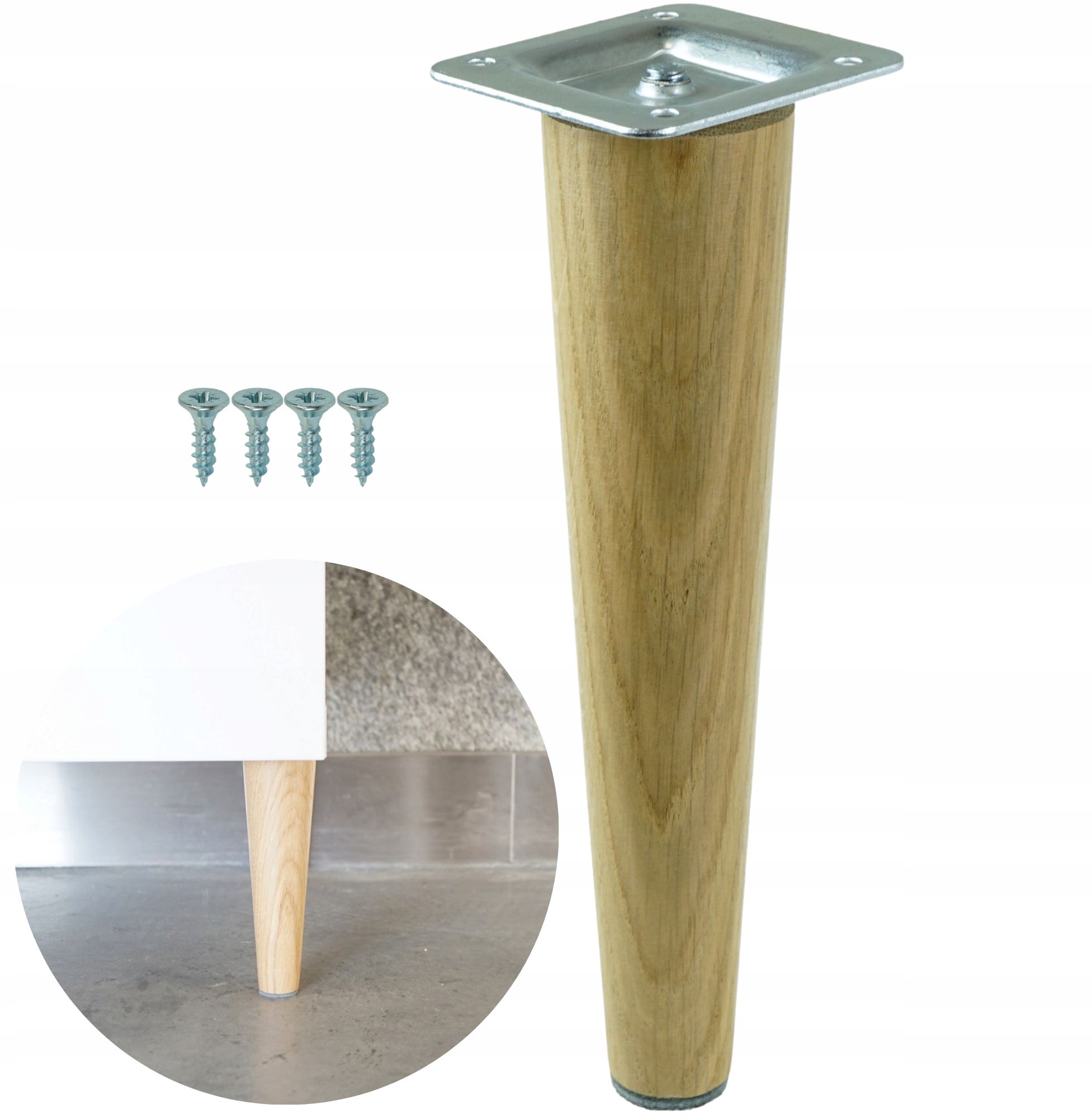  Jalg puidust 15 cm, jalg diagonaal dab lakk komplekt koos lehtmetall i wkretami