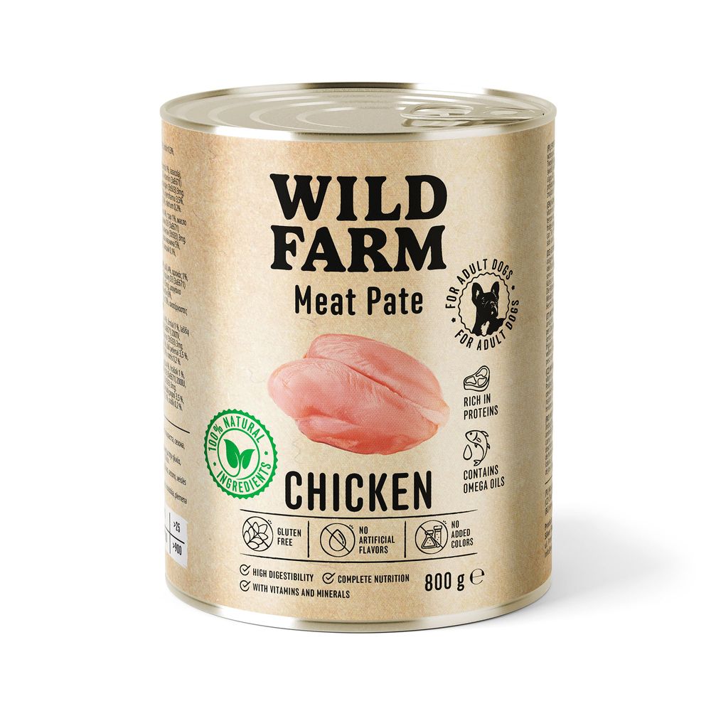  Wild farm pate pork 800g be glitimo maistas šuniui