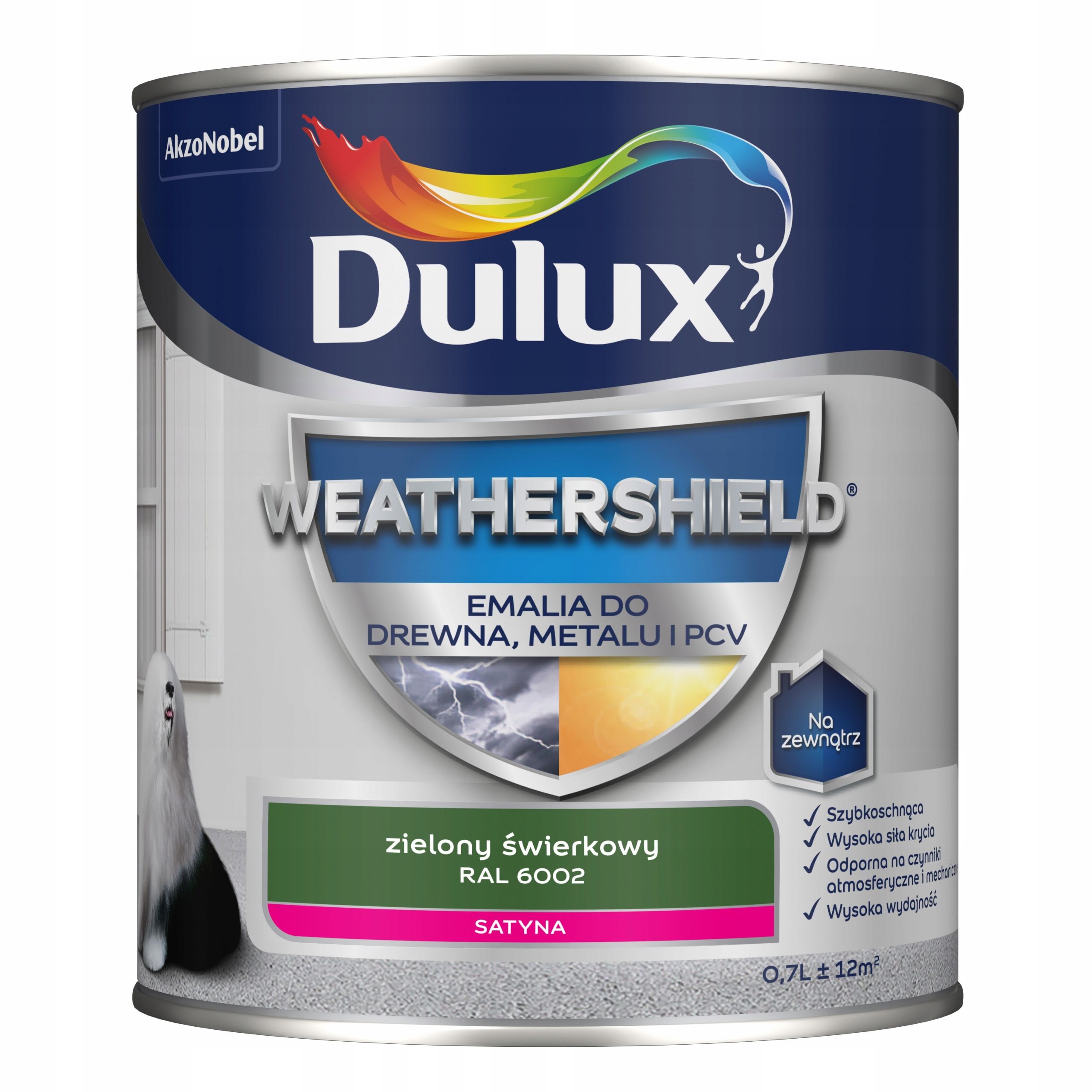  Dulux weathershield smalt na dřevo kov i pvc brazowy ral 8011 0,7l