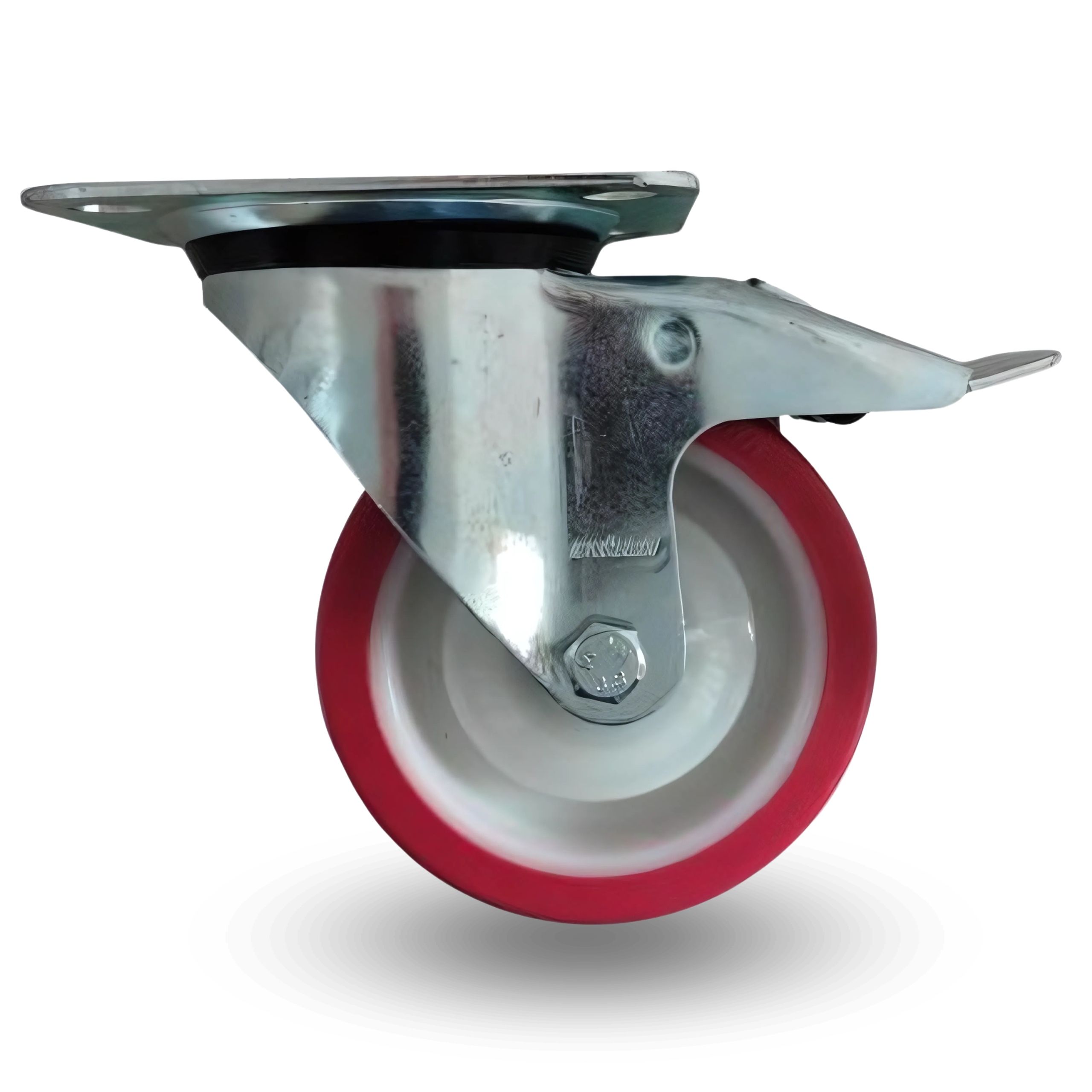  Otočné koleso množina šoférovanie brzda 125mm 200kg bppu 1251 red polyuretán
