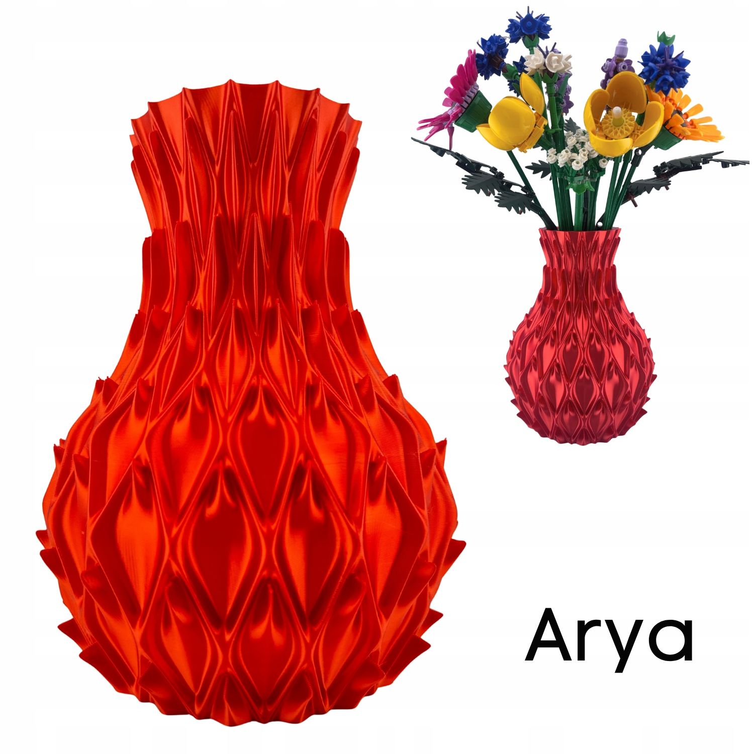  Vāze priekš lego icons botanical žāvēti ziedi i zāle sarkans, arya