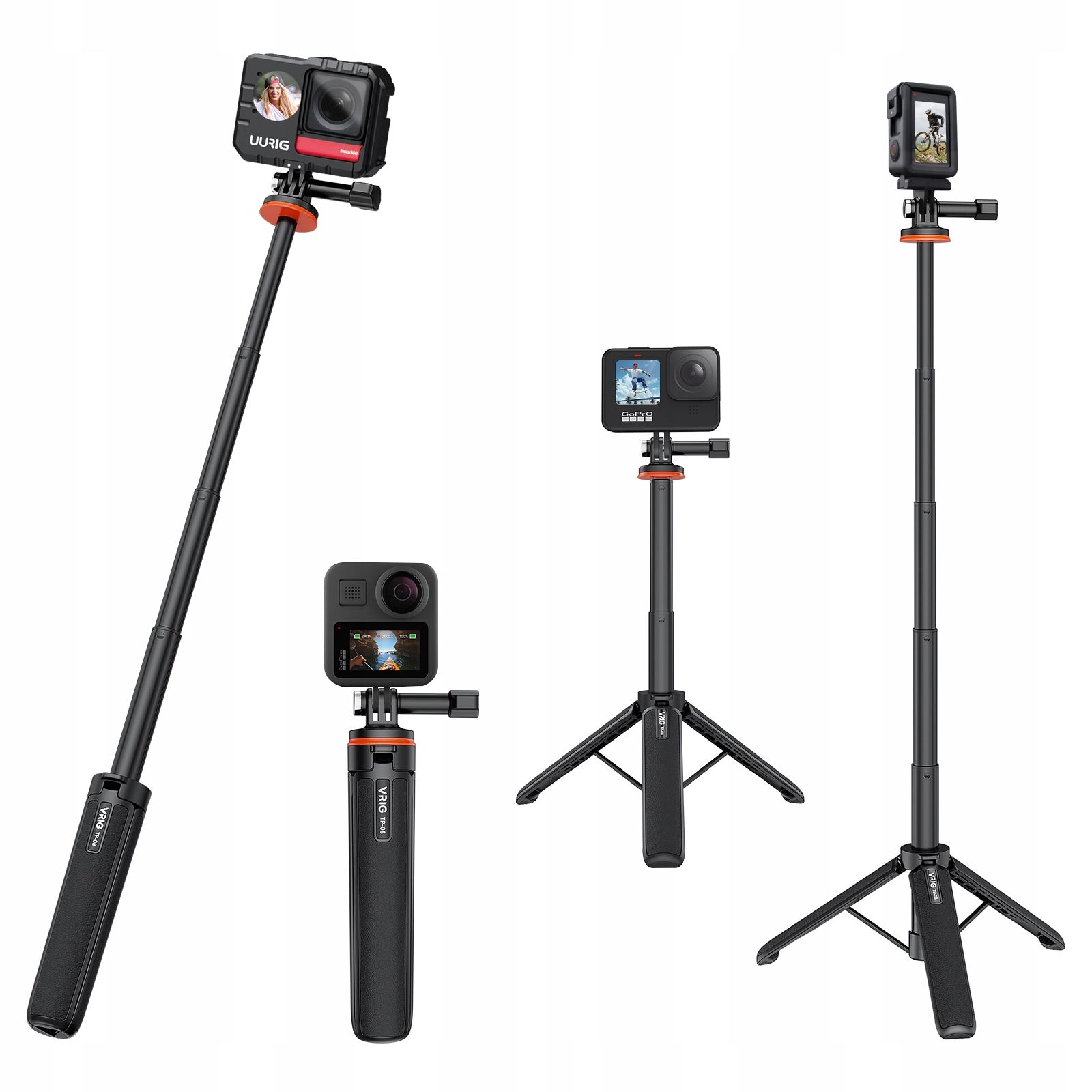  Seisma monopod kaamera käepide gopro sjcam xiaomi dji insta360 / 51cm vrig