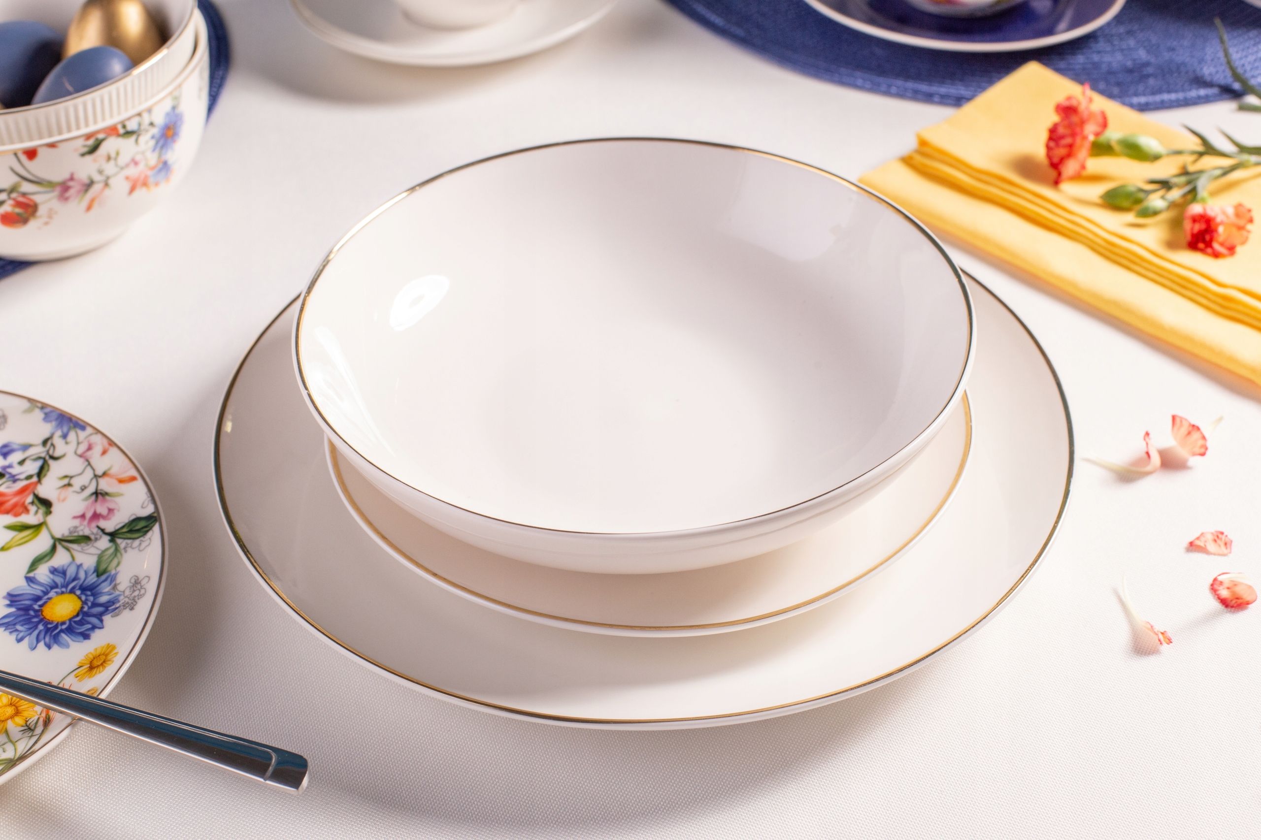  Tellerset 6 personen schüsseln platten 18 pcs. altom design reactive ivory