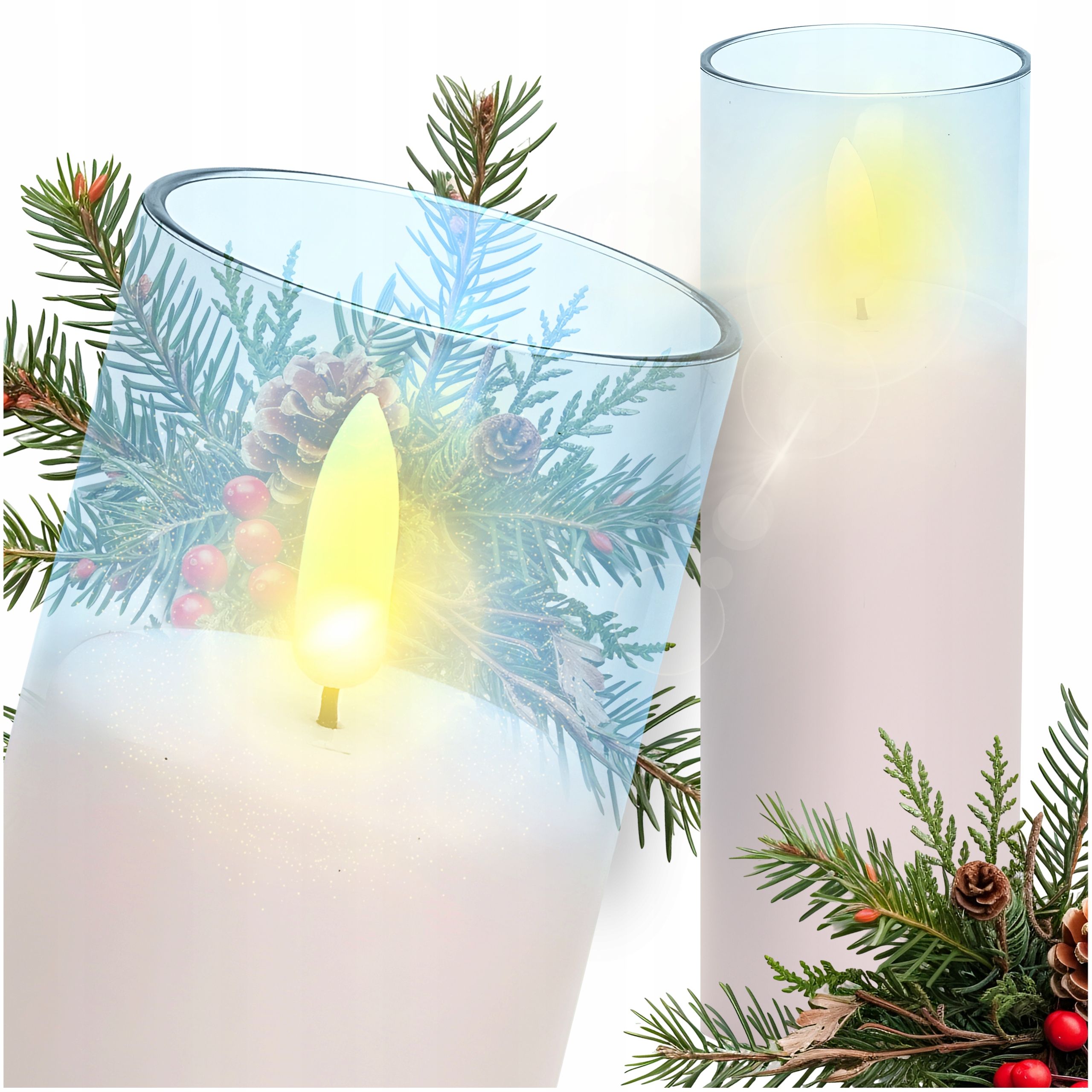  12x suppositories electric contribution for grave candles candle with batteries with glitter 18cm