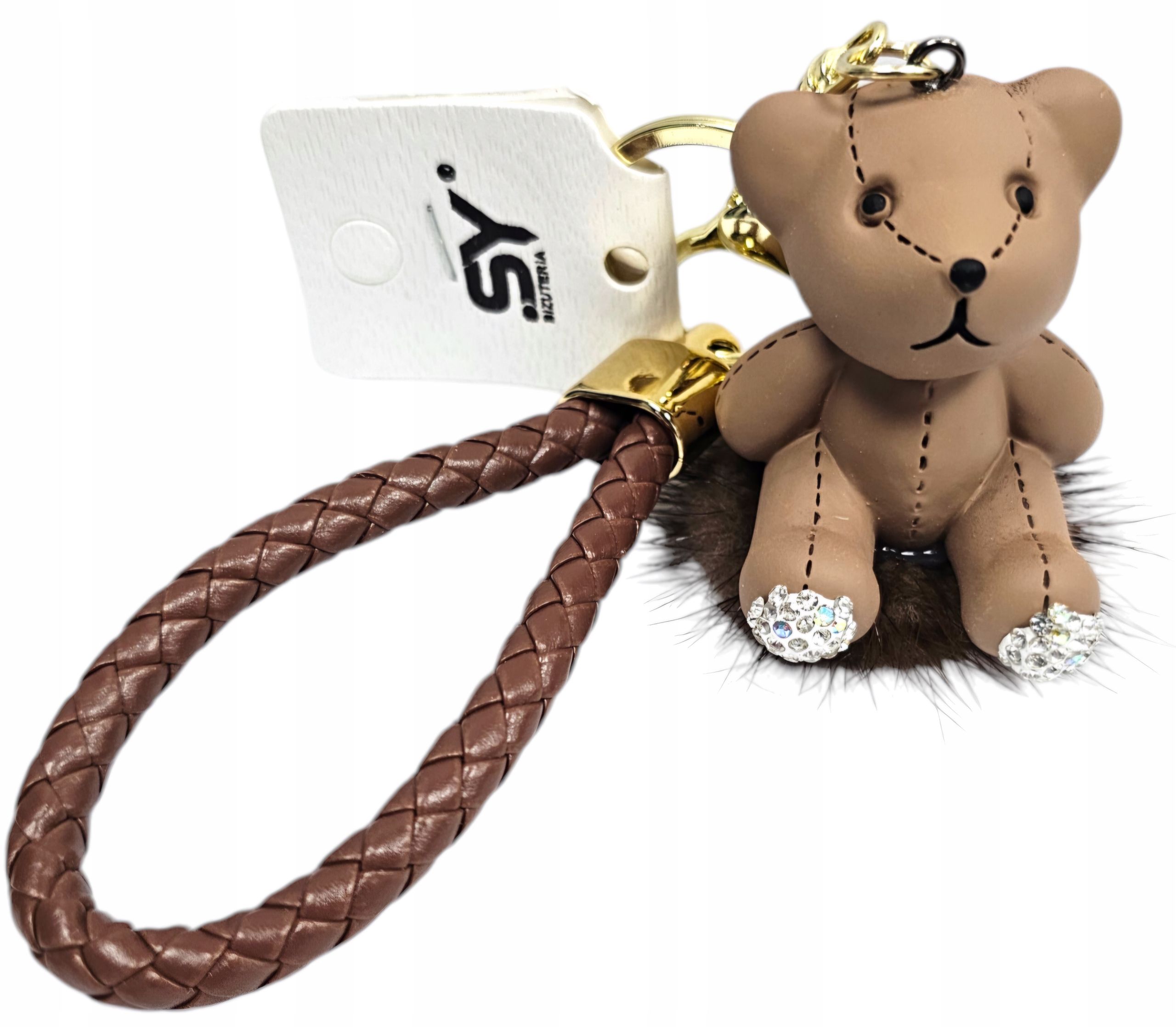  Keychain for keys backpacks wallets pendant mis crystals fur coat