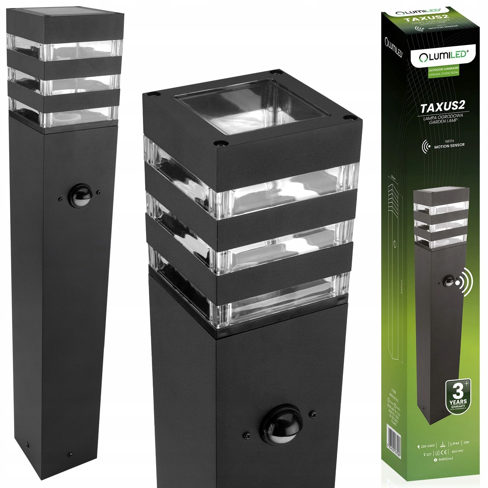  Dārza lampa kolonnu ārējs stāvus e27 led ar kontaktligzdu taxus 2 80cm