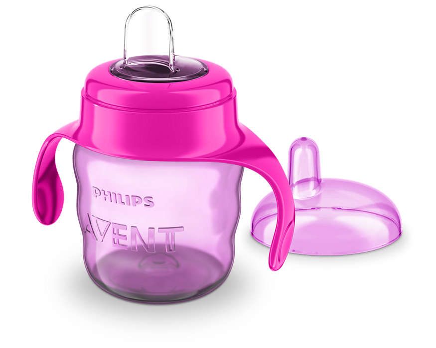  Avent non-spill cup drinking fountain straw 12m+ pink 798