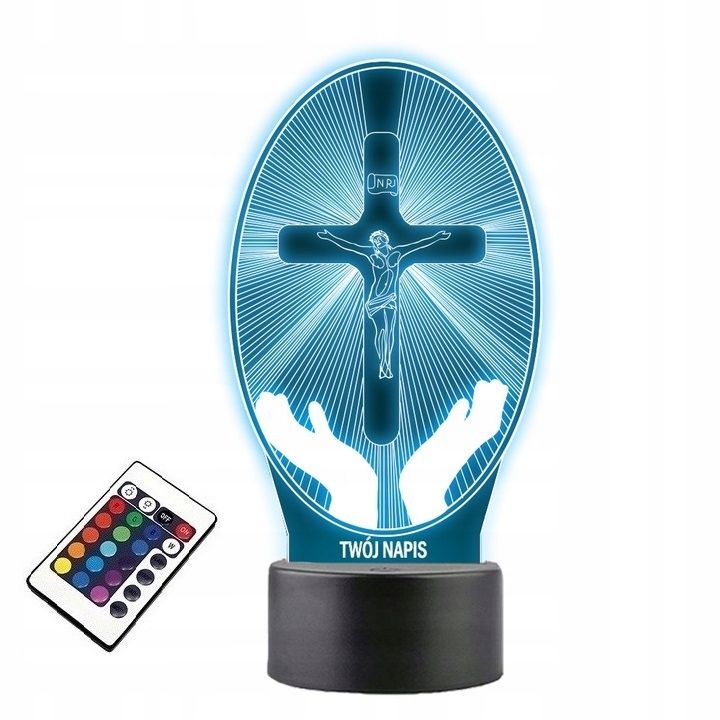  Light bulb on the glass pope jan pawel ii gift 3d led rgb + remote control 16 color