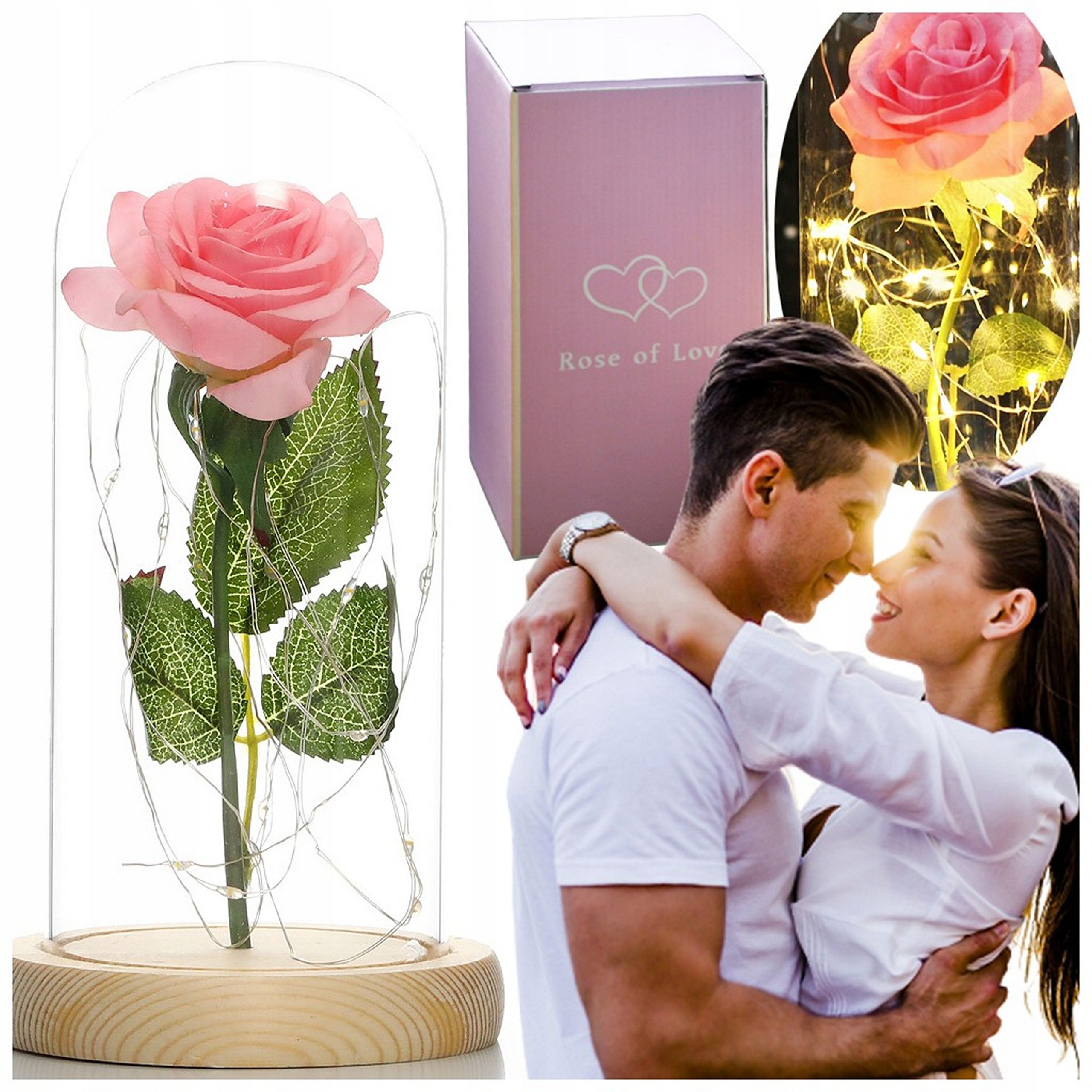  Brīnišķīgi mākslīgs gadsimts gaismas roze glāzē dome dāvana tavā dzimšanas dienā