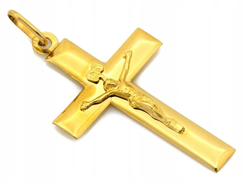  Prívesok elegantný zlatý 585 14k kríž bez kameňov váhy 1.48g za darček