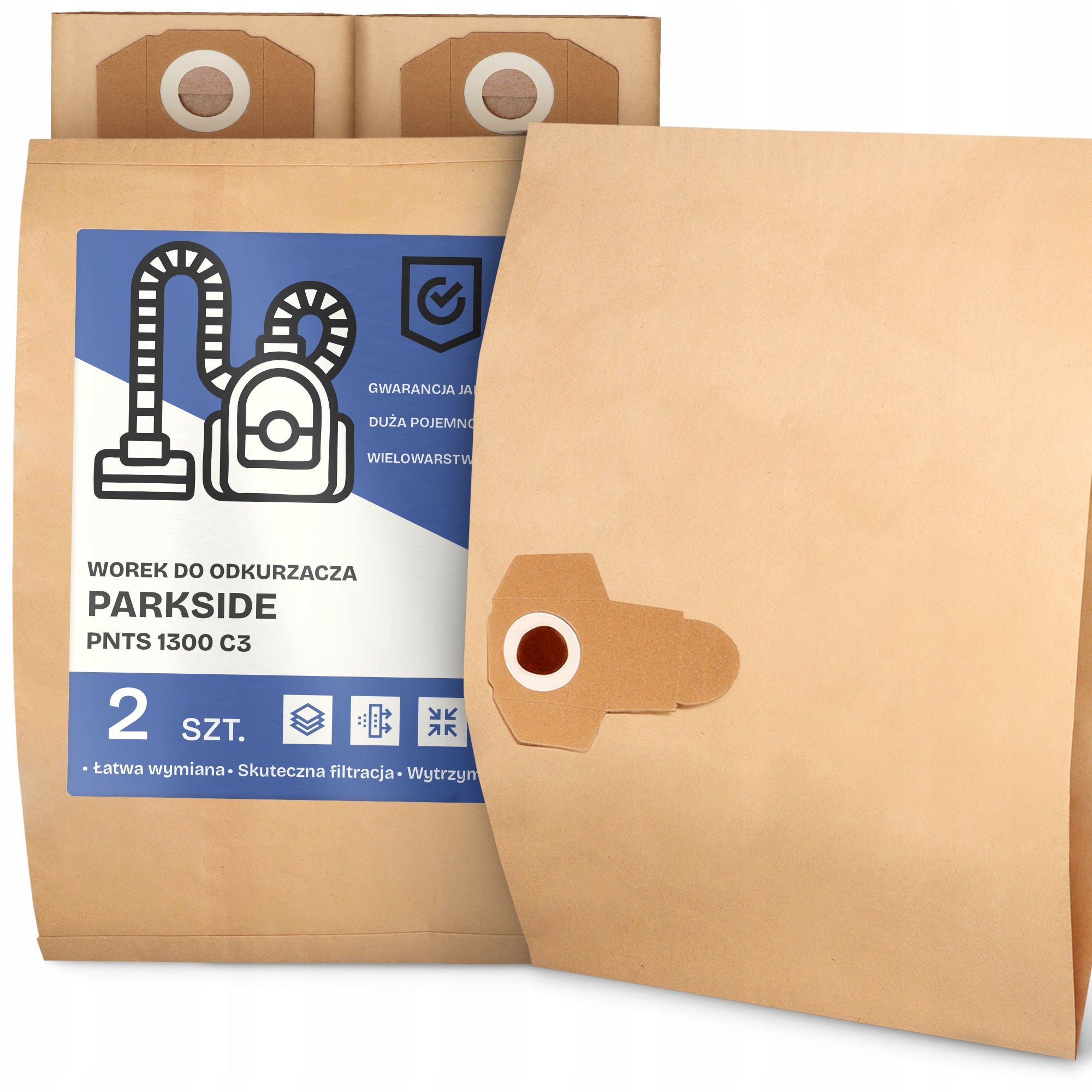  Bag for a vacuum cleaner parkside pnts 1300 c3 paper two-layer bag 2a 2a