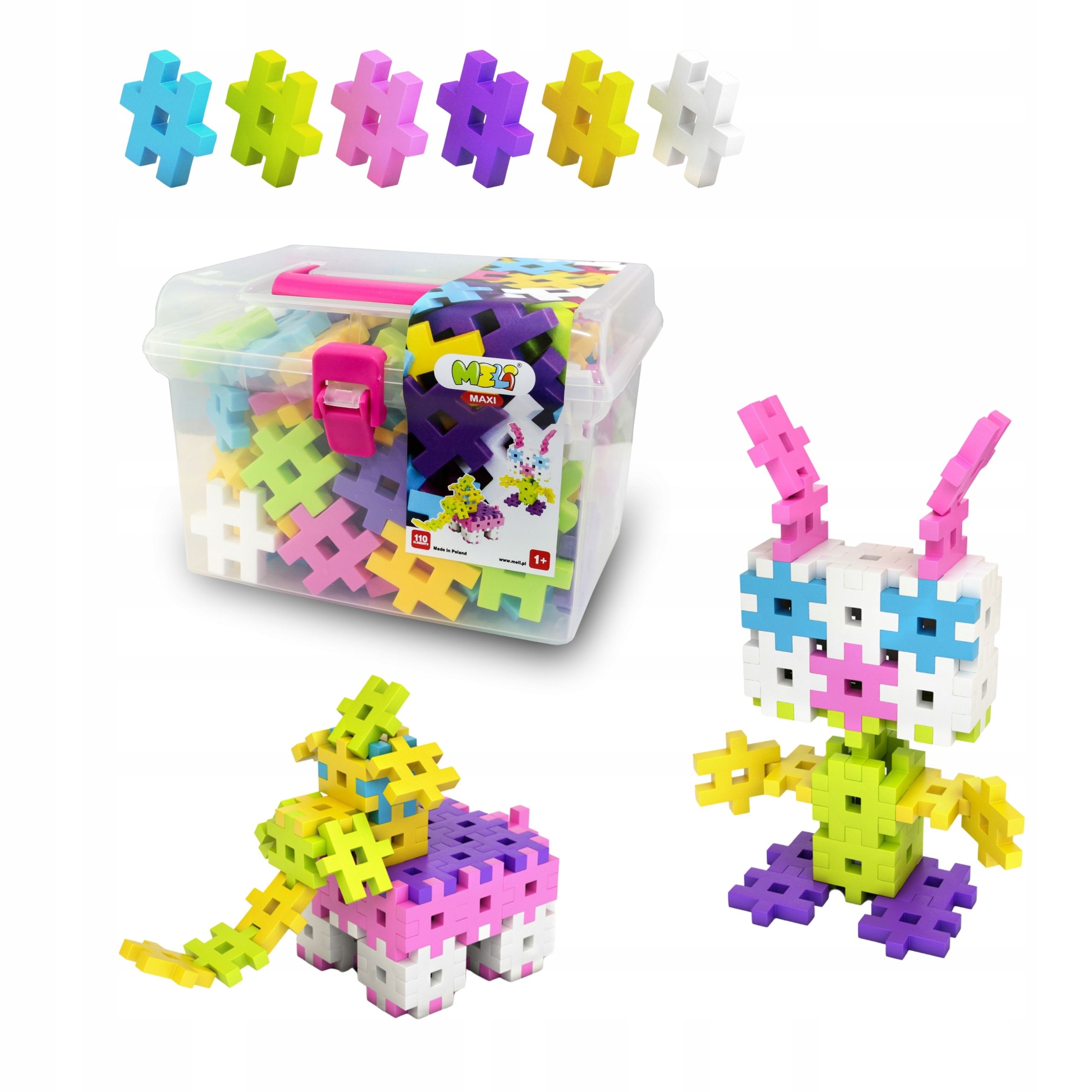 Strukturwaffelblöcke meli maxi pink 100 el rosa 3d-puzzle xxl waffeln