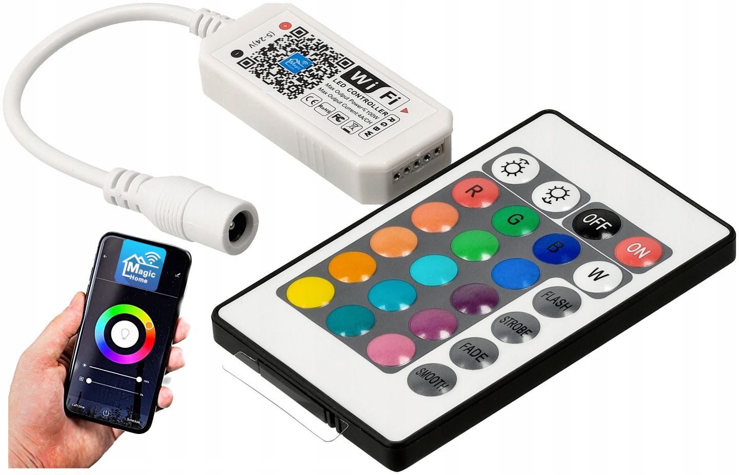  Valdiklio valdymo pultelis juostų led rgb 12a ovalas juodas 61023