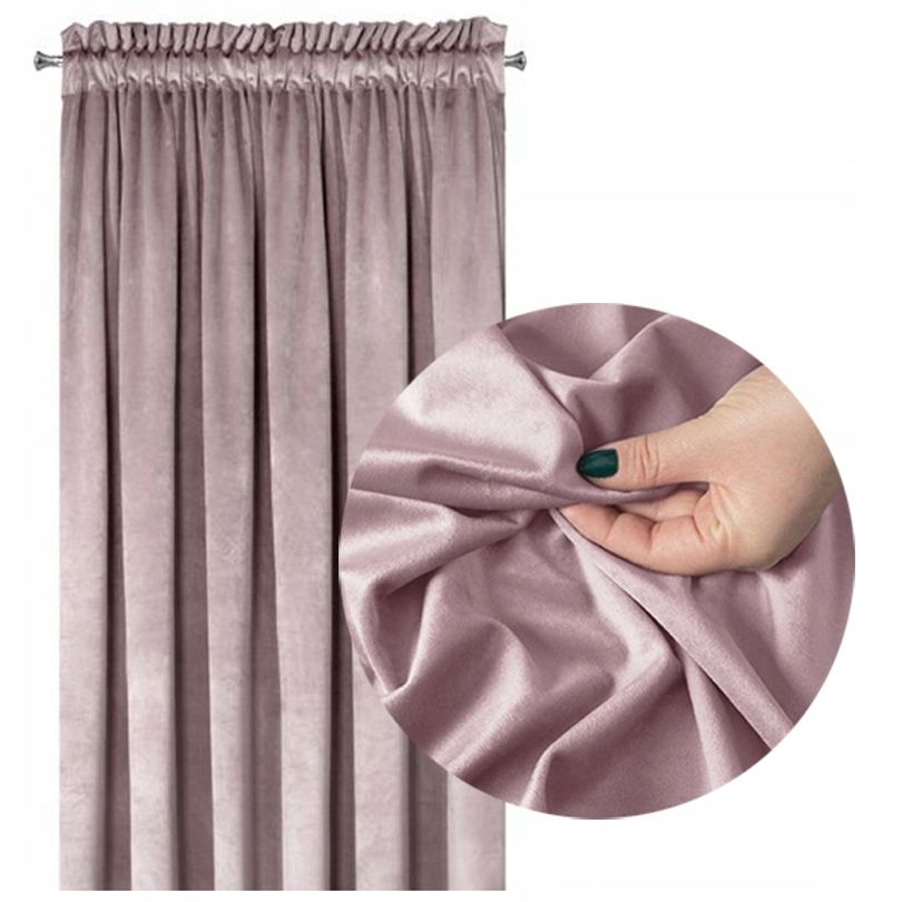 Stora naktinė užuolaida velvetinė ant juostelės dantų 140x250 veliūrinė velvet burgundija