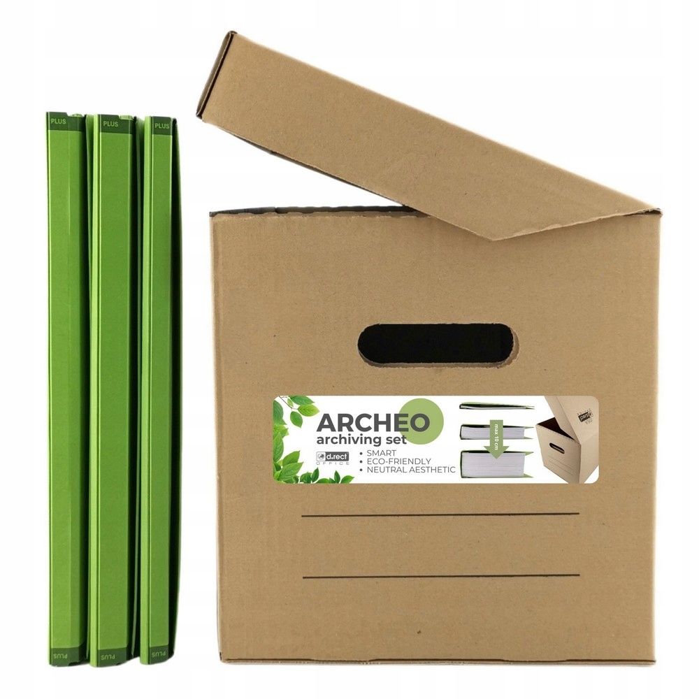  Soubor archivace dokumenty kartonová krabice s klapkou +3 portfolia zero-max zelený