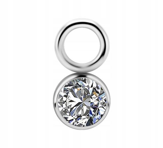  Titán charms - premium zircon striebro piercing