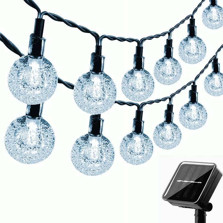  Sodo girlianda su saulės baterija viela 200led šviesos grandinė 12m ip44 - lauko.