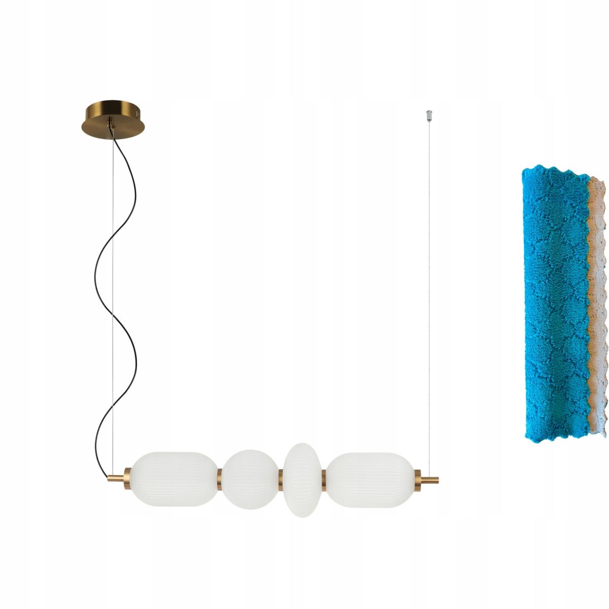  €€€ italux nico pnd-8545-4h-ab-wh pendant lamp