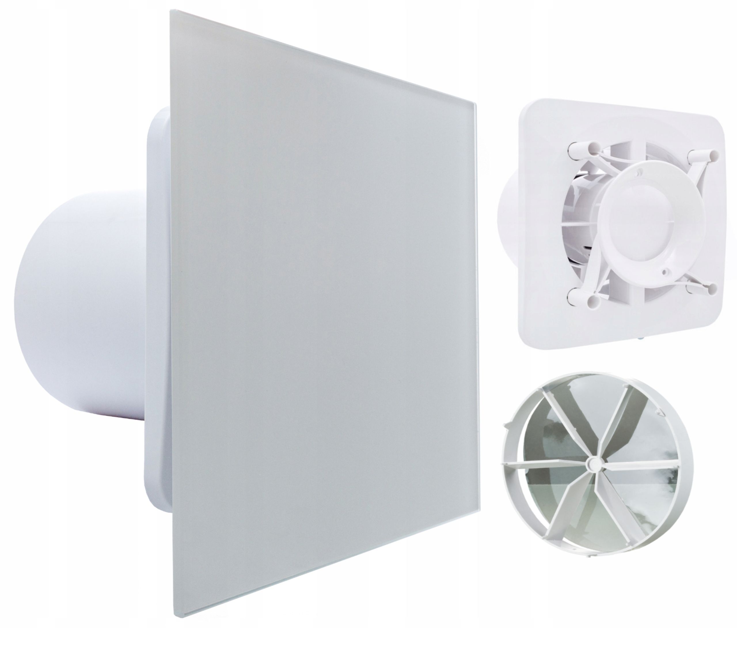  Koupelnový ventilátor domov fi125 talíř černá barva sklo polysk + zdarma zawor