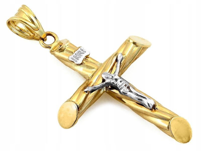  Prívesok elegantný zlatý 585 14k kríž bez kameňov váhy 1.48g za darček