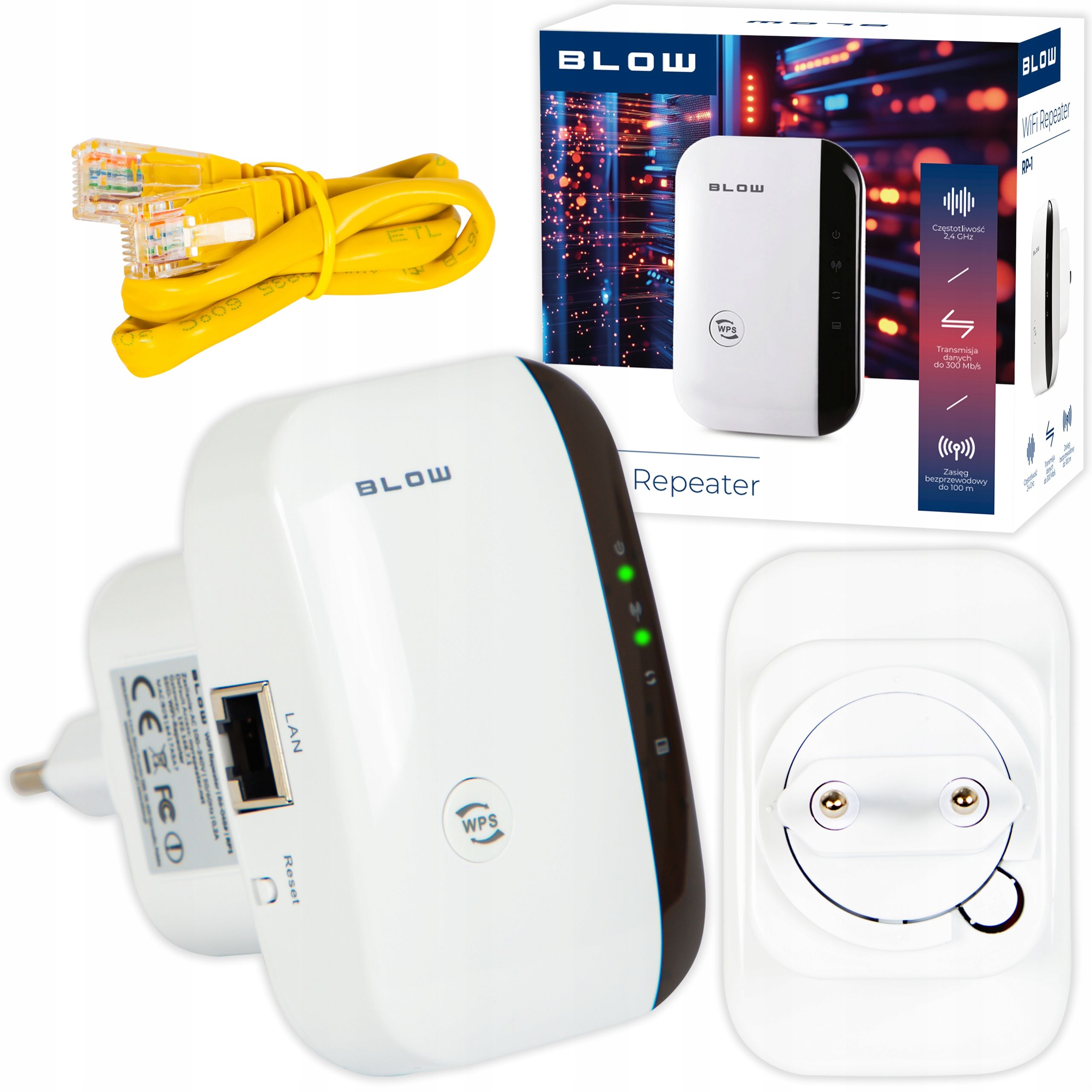  Solidní zesilovač signálu wi-fi 300 mb/s rj-45 2.4ghz wps router access point