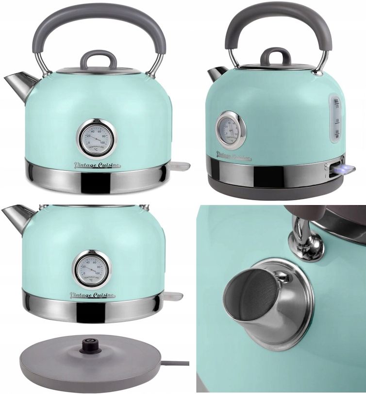  Wasserkocher weinlese cuisine retro minzfarbe 2200 w 1,7 l