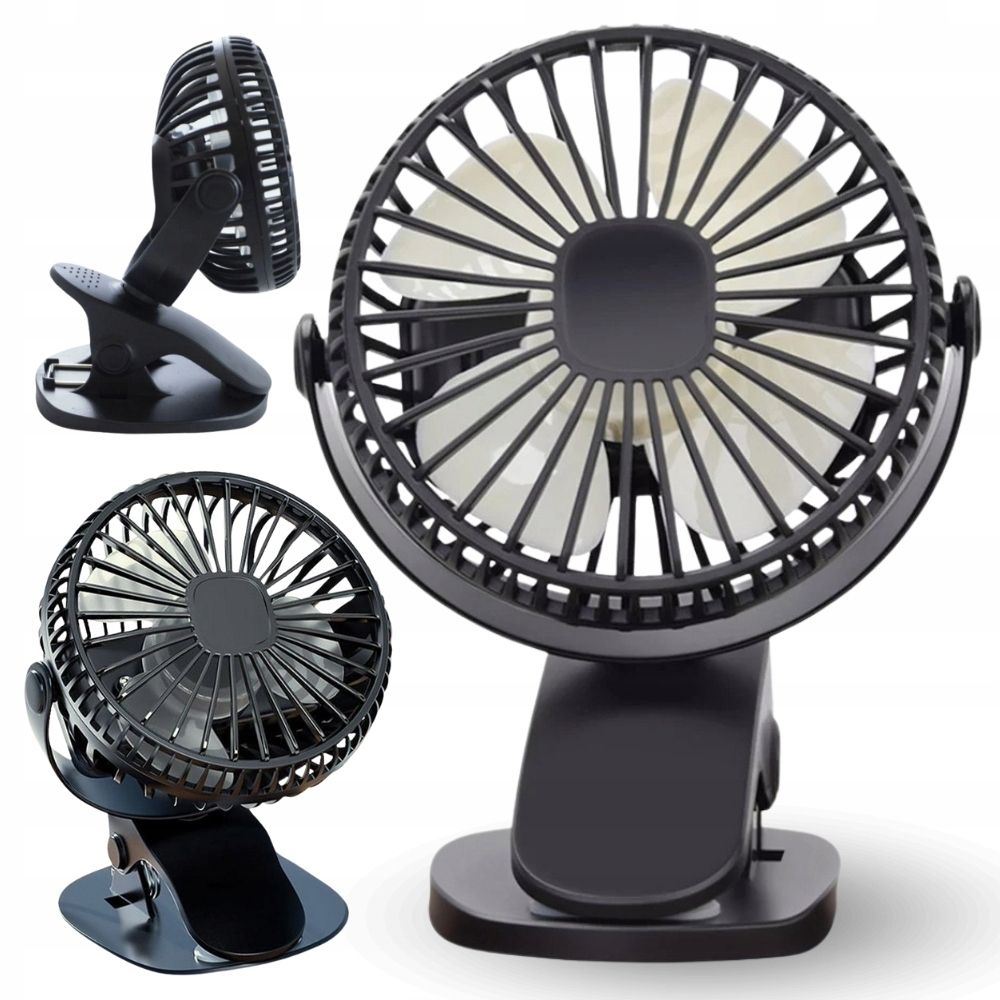  Ventilaator koos klambriga mini tuuleveski usb laetav mobiiltelefon must töölaua
