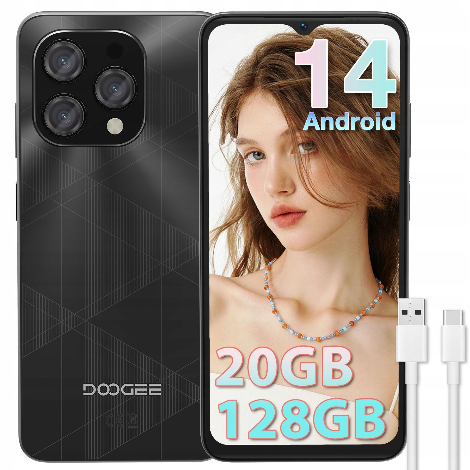  Doogee n50 viedtālrunis 4200mah 8 gb + 128 gb 6.52” 50mp 4g/sim / otg/gps android13