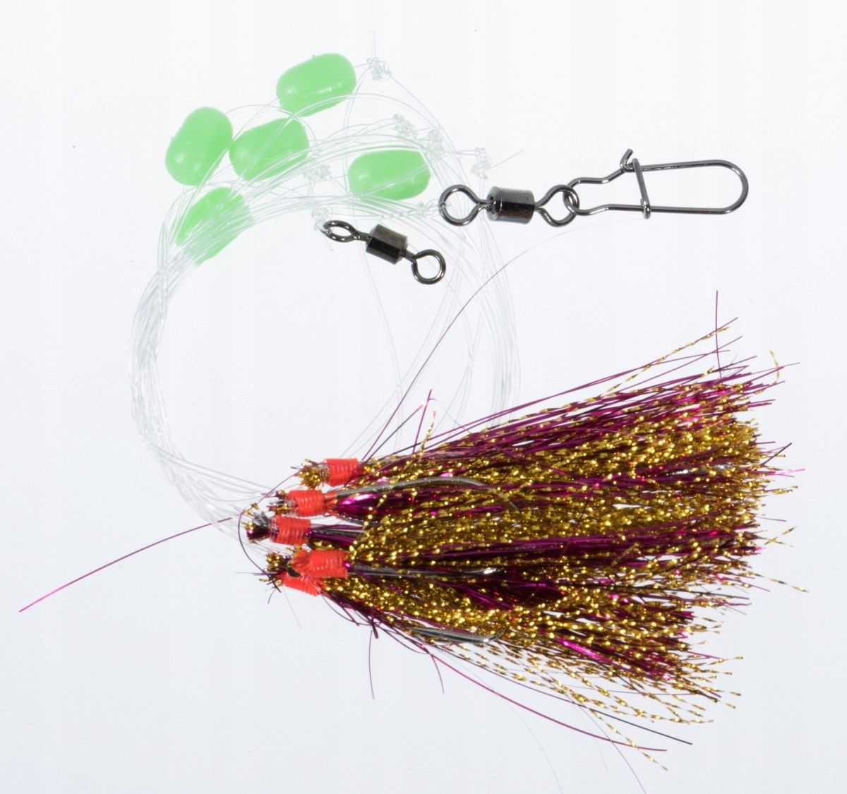  Jūrinis rinkinys menkės sistemėlė jaxon white / red 5,5cm 140cm žvejybos