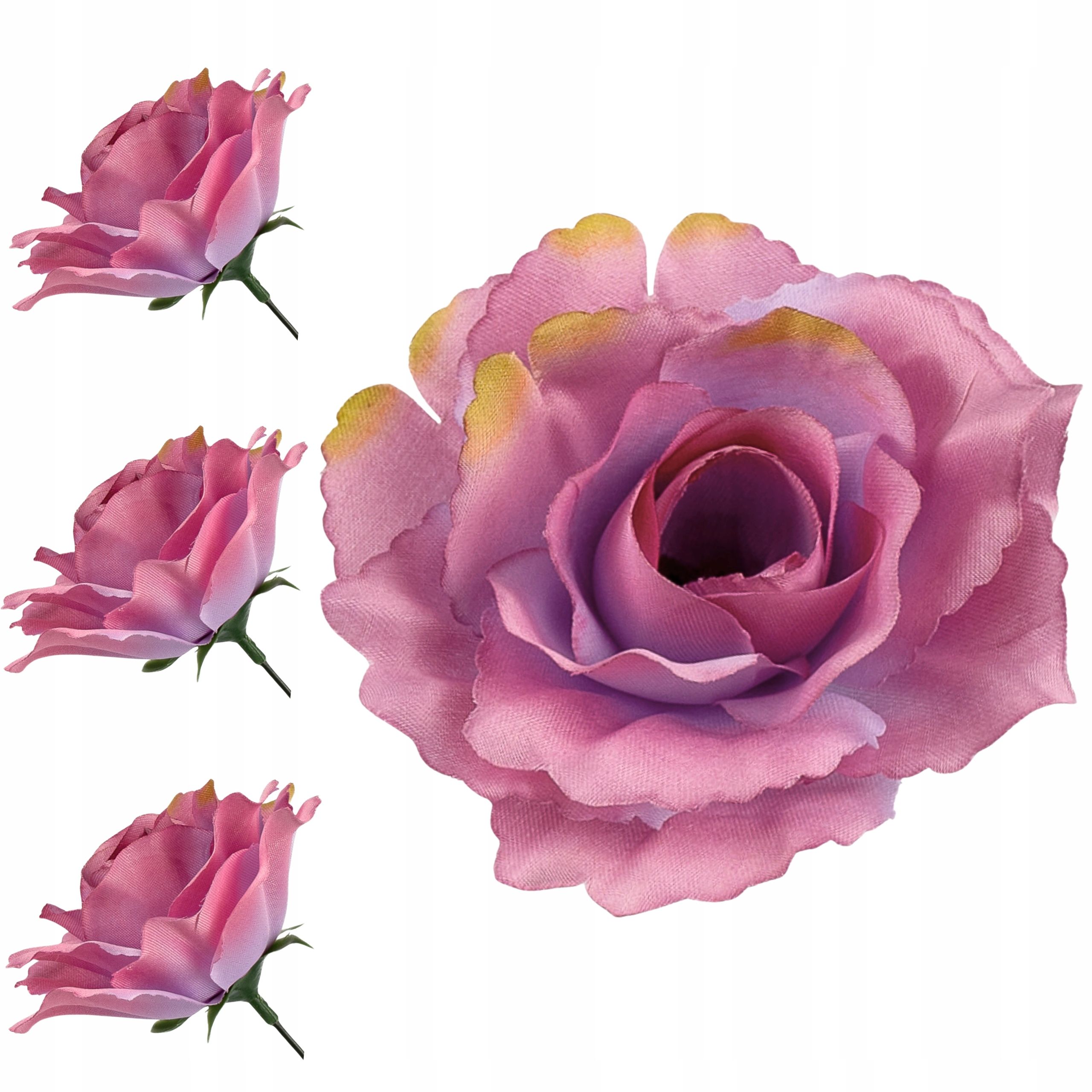  Roze mākslīgs lillā zieds rozes galva wyrobowa uz vainagu 12 datoriem.