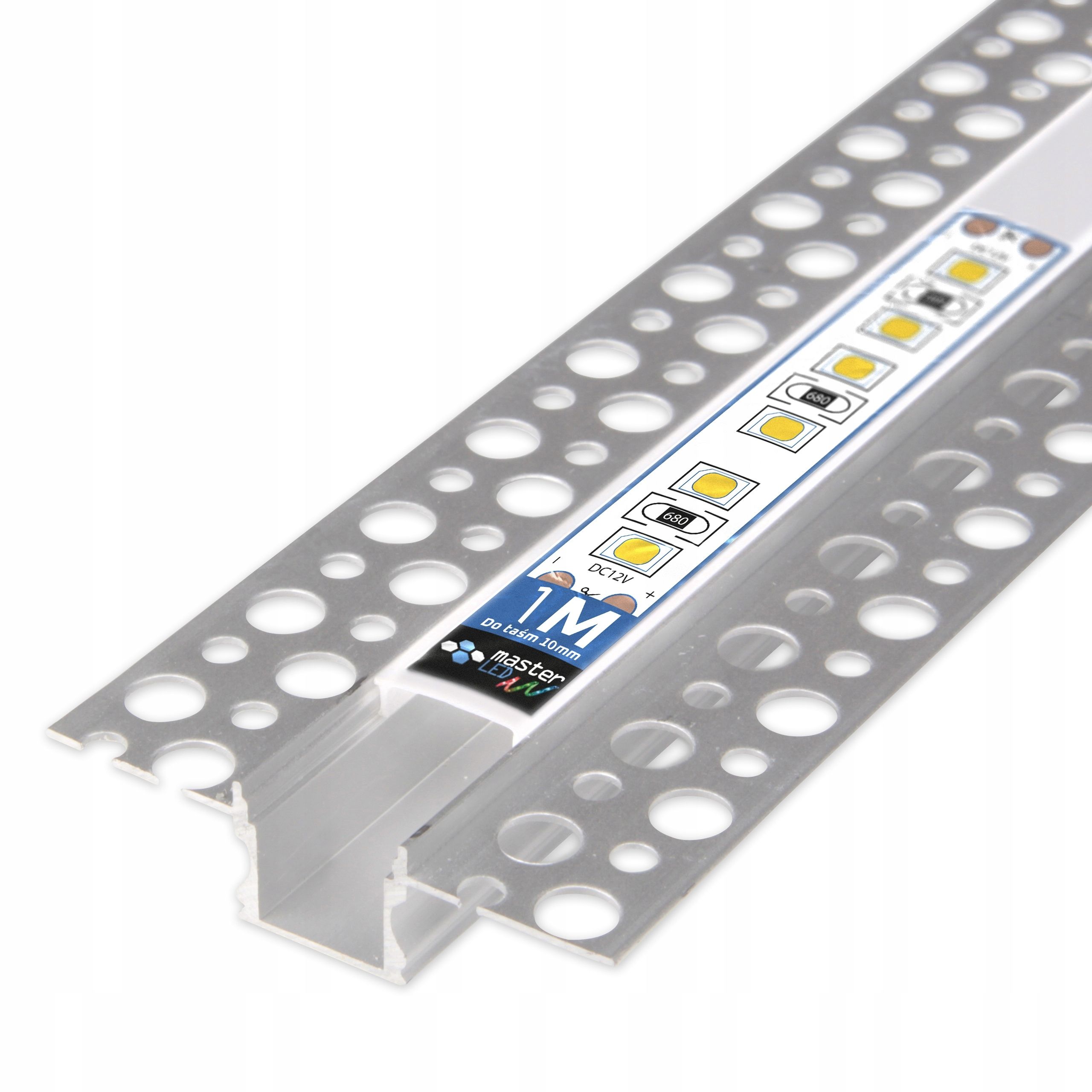  Profil led aluminium 10mm in gk pappkarton gips fliese kafli glasuren 2m + haube