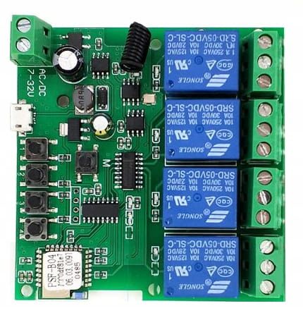  Sonoff 4ch dc 5-32v beznapieciowy wifi + rf433mhz ewelink