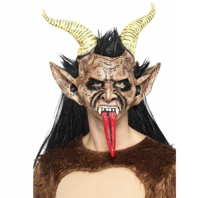  Maska vlkolak szara latex s kožušina horror