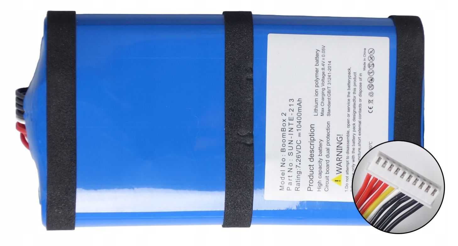  Patarei aku kõneleja jaoks jbl boombox 2 sun-inte-213 10000mah 7,4v