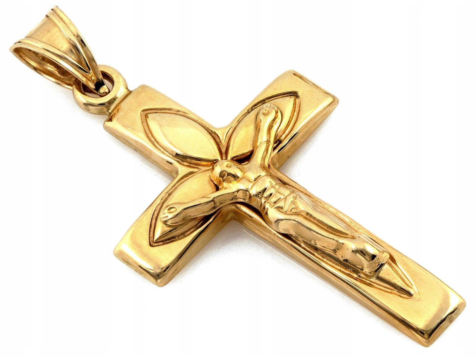  Prívesok elegantný zlatý 585 14k kríž bez kameňov váhy 1.48g za darček