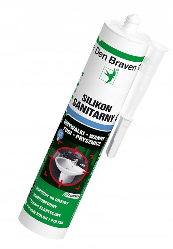  Den braven universalus silikonas baltas kartonas 12 vnt..
