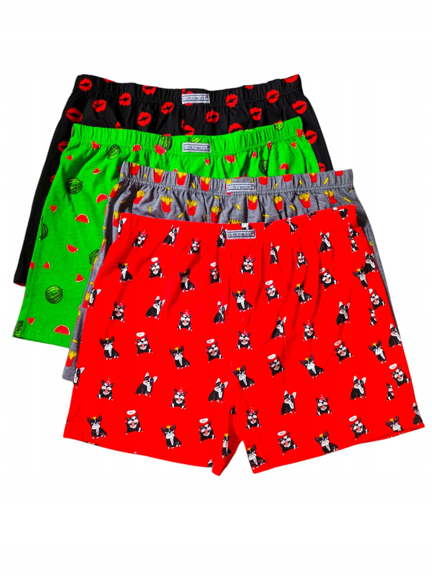  Smiešne farbistý pánske boxerky slobodný šortky 100% bavlna 4 ks. veľkosť. xxl