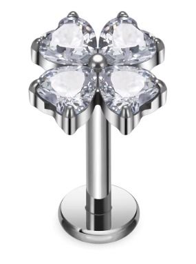  Titan náušnice labret pronikavý zirkony srdce srdce helix lobe 1,2/8