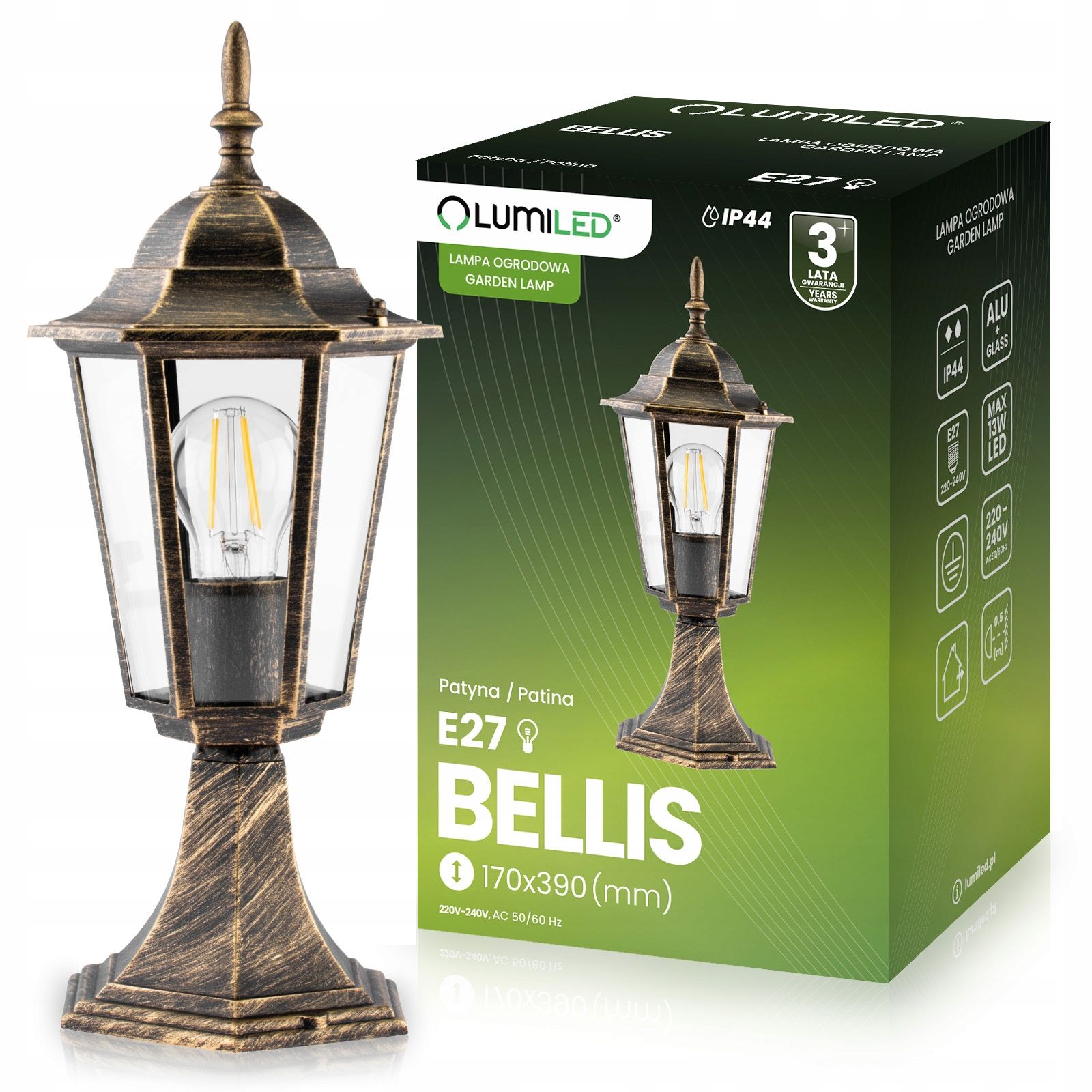  Led-lampe garten äußerlich im bau 80 cm 10w 700lm spalte 4000k schwarz