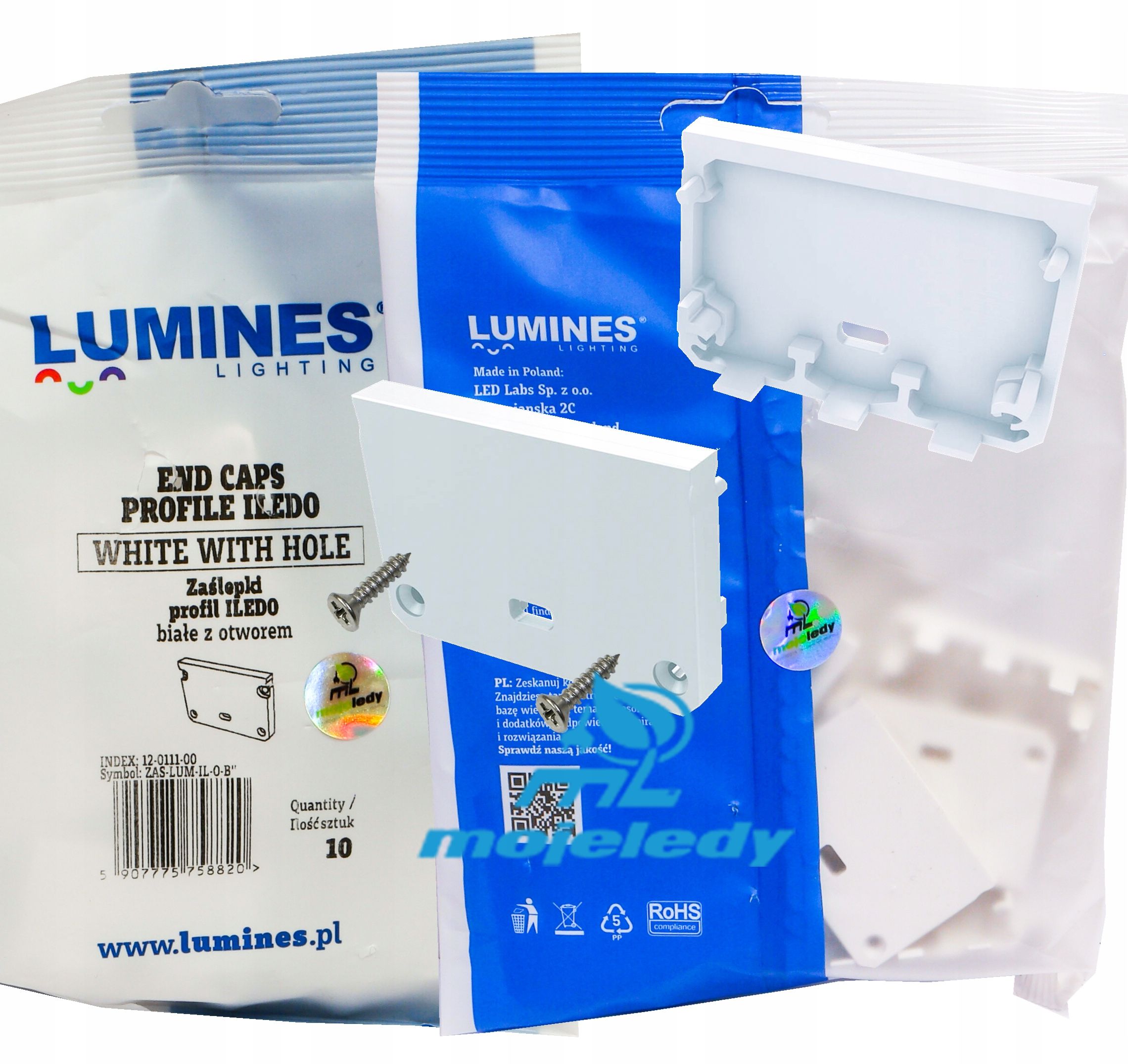  Alumīnija profils iledo balts lentes led piekārts 2m