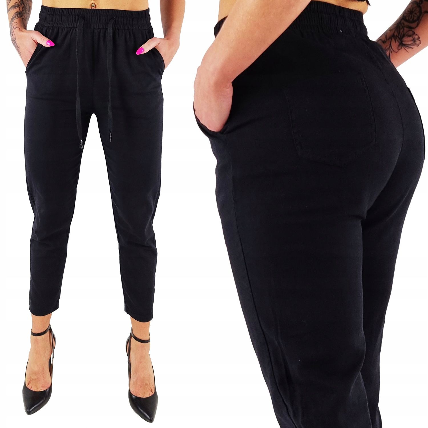  Diva elegantné nohavice damskie rúrky 7/8 szary veľkosť xl