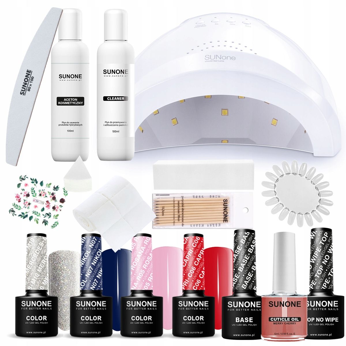  Nagelset sunone hybrid-nagellacke + fräser uv-lampe mit leuchtstofflampe led