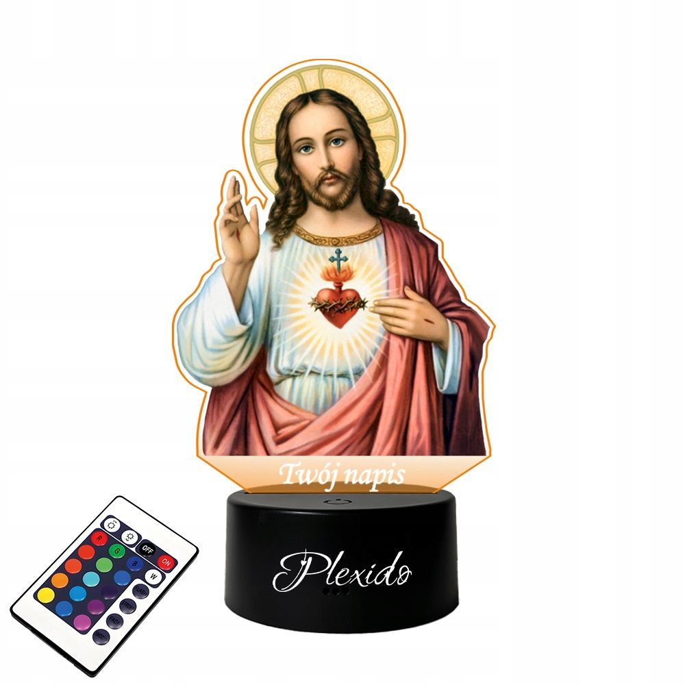  Light bulb on the glass pope jan pawel ii gift 3d led rgb + remote control 16 color