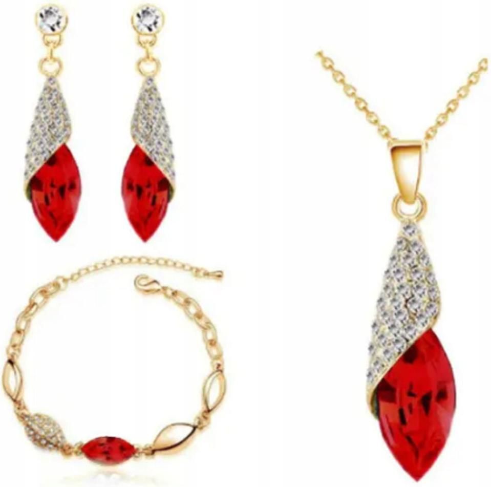  Goldschmuckset für hochzeiten gelb herz vergoldet mit weiß herzen