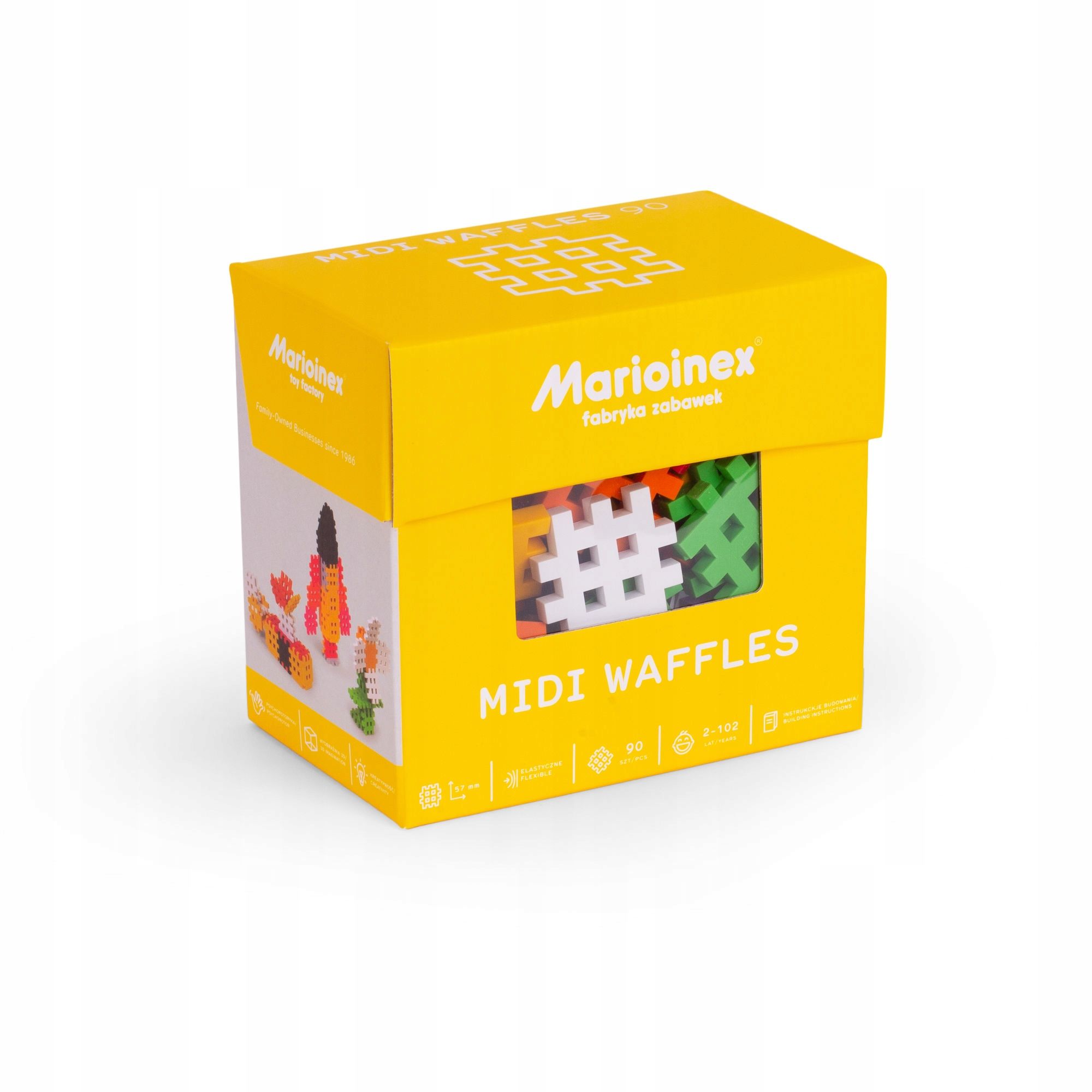  Kaladėlės waffle midi konstrukcinės 44 el.