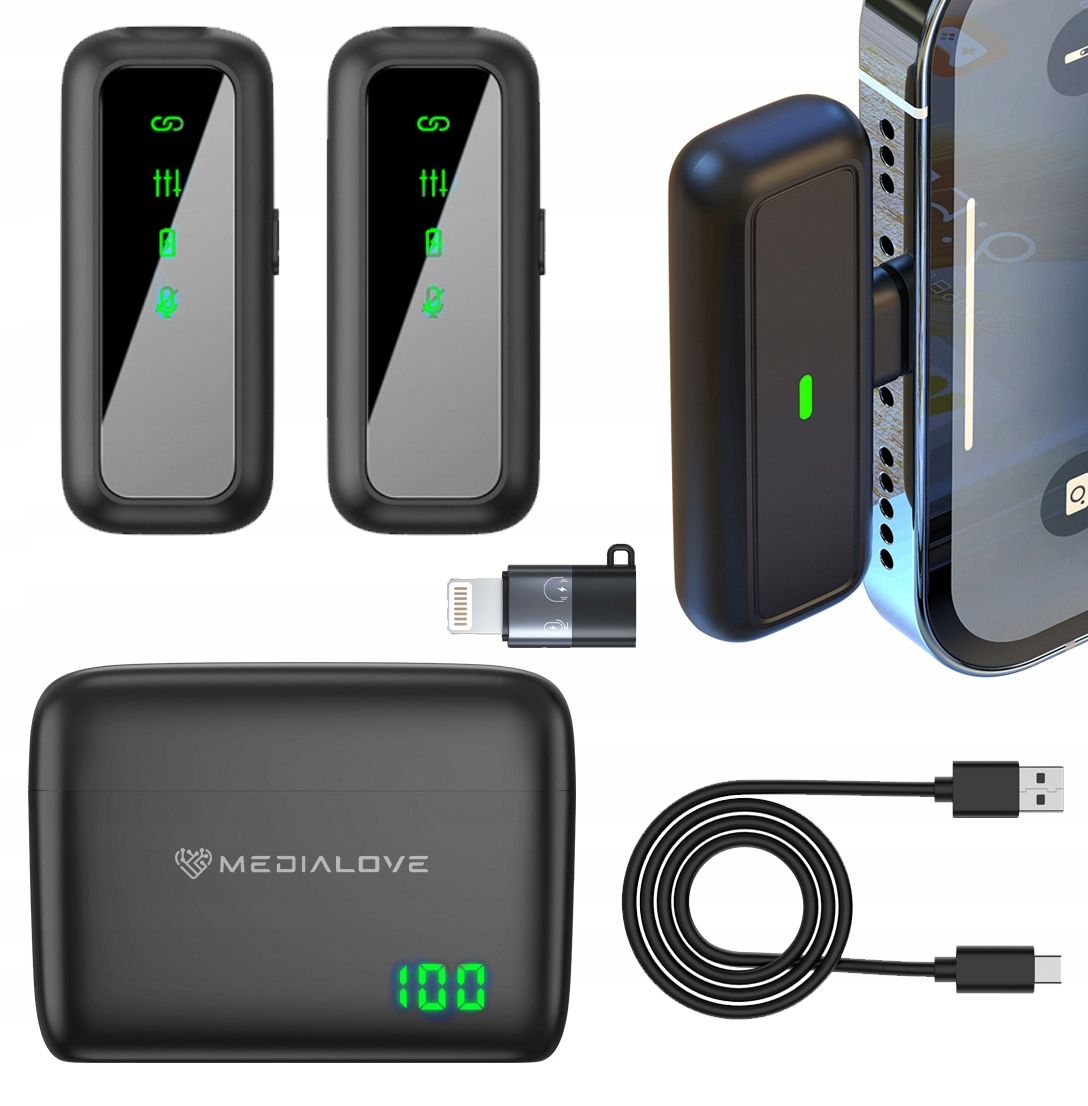  Bezdrátový mikrofony prostorný vazby usb-c android iphone magnet