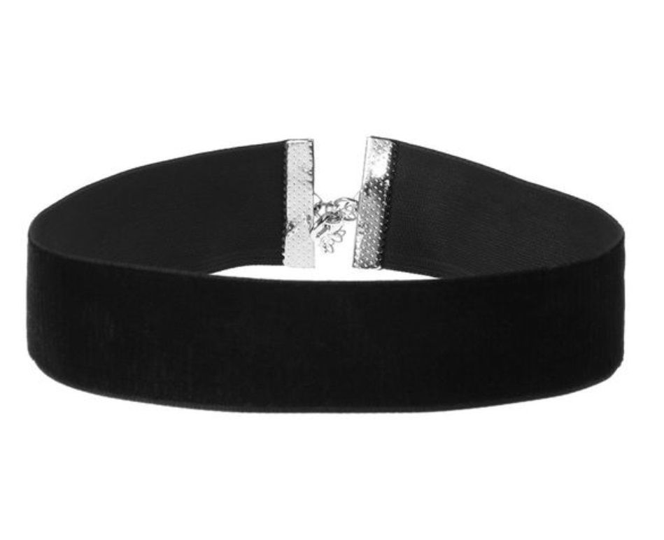  Čierny zamat náhrdelník tlmivka stuha 1.5 cm